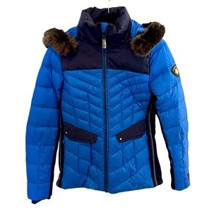 Alp N Rock - Blue fun Aprés ski jacket with faux fur hood